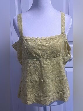 Sutton Studio Lace Camisole Top in Yellow